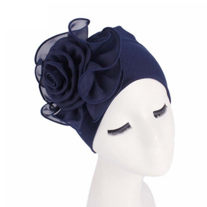 Large Flower Stretch Scarf Hat Ladies Elegant Fashion Hair Accessories Chemo Hat Women Turban Bandanas