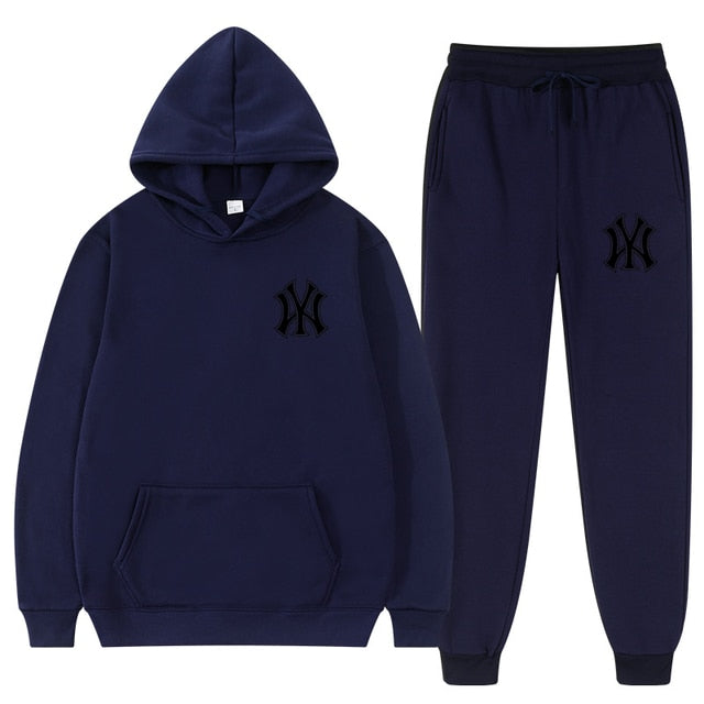 High quality 2pcs warm long sleeve hoodie jogger set for men and women