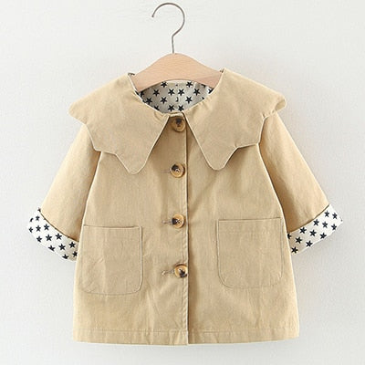 Flower Embroidery Hooded Outwear For Baby Girl