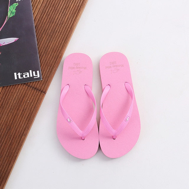 Summer Cute Candy Color Indoor Flip Flops For Women