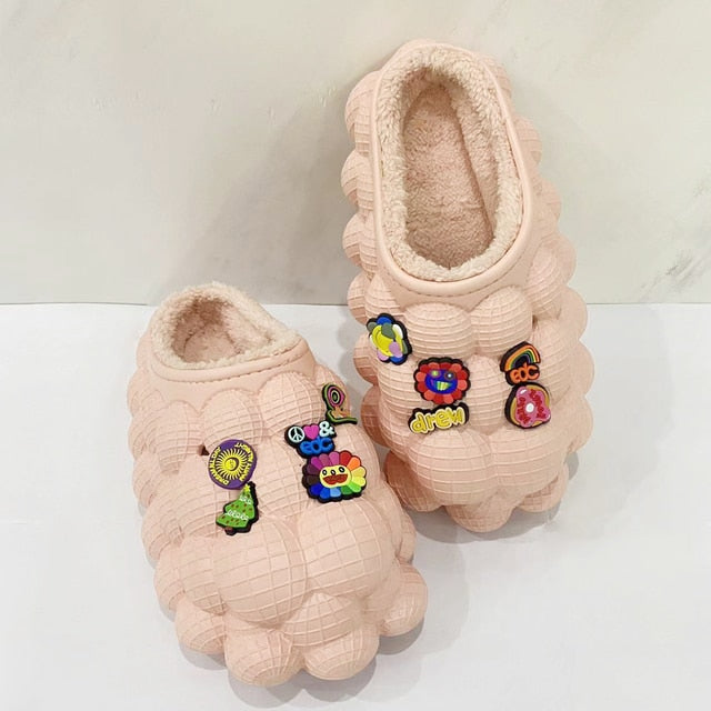 Bubble Furry Slides for Men /Women With Charms