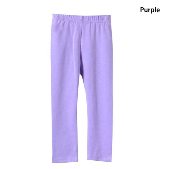 Soft Elastic Modal Cotton Kids Leggings Candy Color