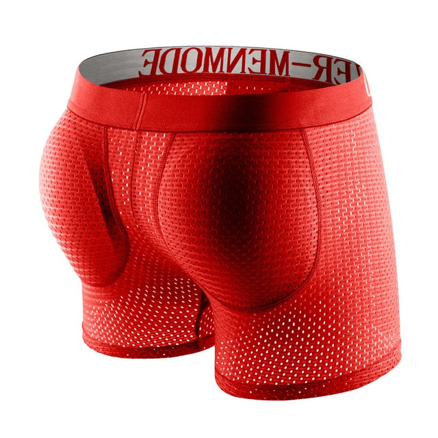 Sexy Men Padded Underwear Mesh Boxer Short