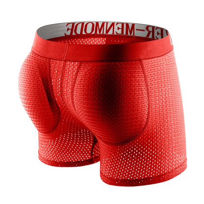 Sexy Men Padded Underwear Mesh Boxer Short