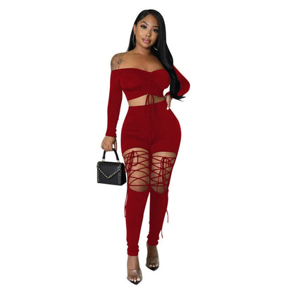 Off Shoulder 2 Piece Set for Women