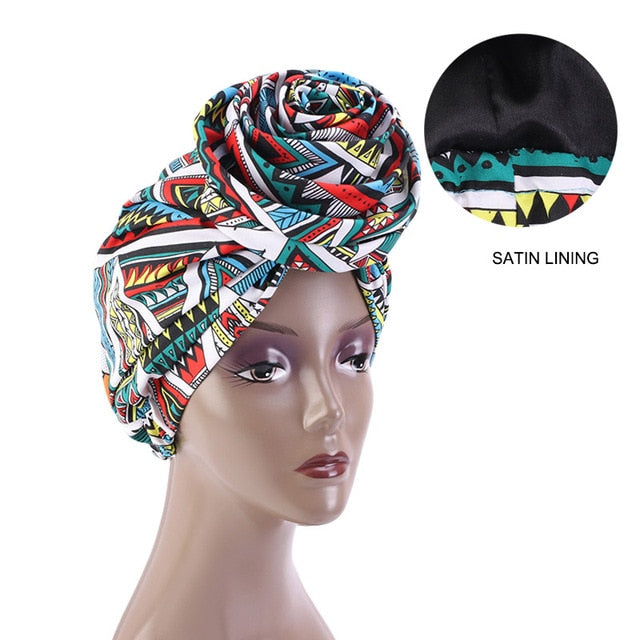 African Print Stretch Bandana Head Wrap
