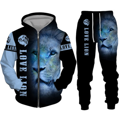 The Lion King 3d Print Men Zipper Hoodie