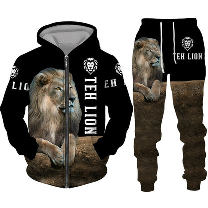 The Lion King 3d Print Men Zipper Hoodie