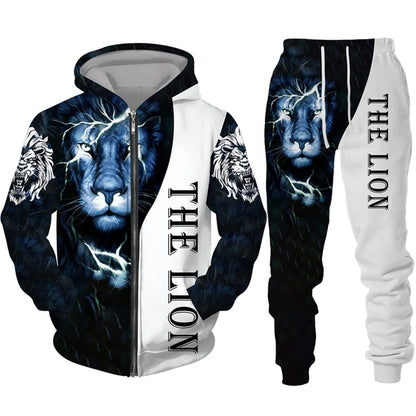 The Lion King 3d Print Men Zipper Hoodie