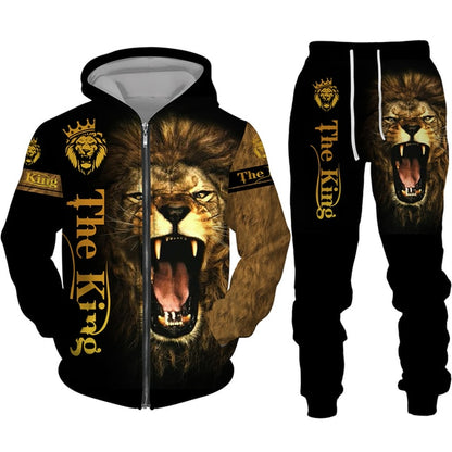 The Lion King 3d Print Men Zipper Hoodie