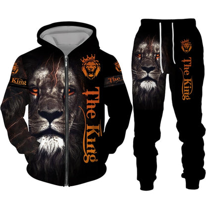 The Lion King 3d Print Men Zipper Hoodie