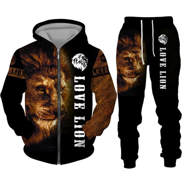 The Lion King 3d Print Men Zipper Hoodie