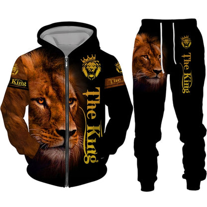 The Lion King 3d Print Men Zipper Hoodie