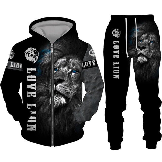 The Lion King 3d Print Men Zipper Hoodie