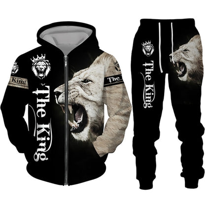 The Lion King 3d Print Men Zipper Hoodie