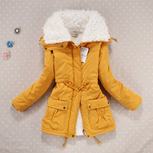 Women Winter Jacket Thick Hooded Long Down Jacket - Azahshopping