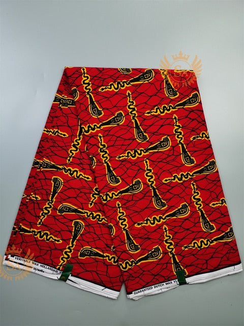 Veritable Real Wax Print Fabric Dutch Hollandais Pagne Africa Dress 100% Cotton - Azahshopping